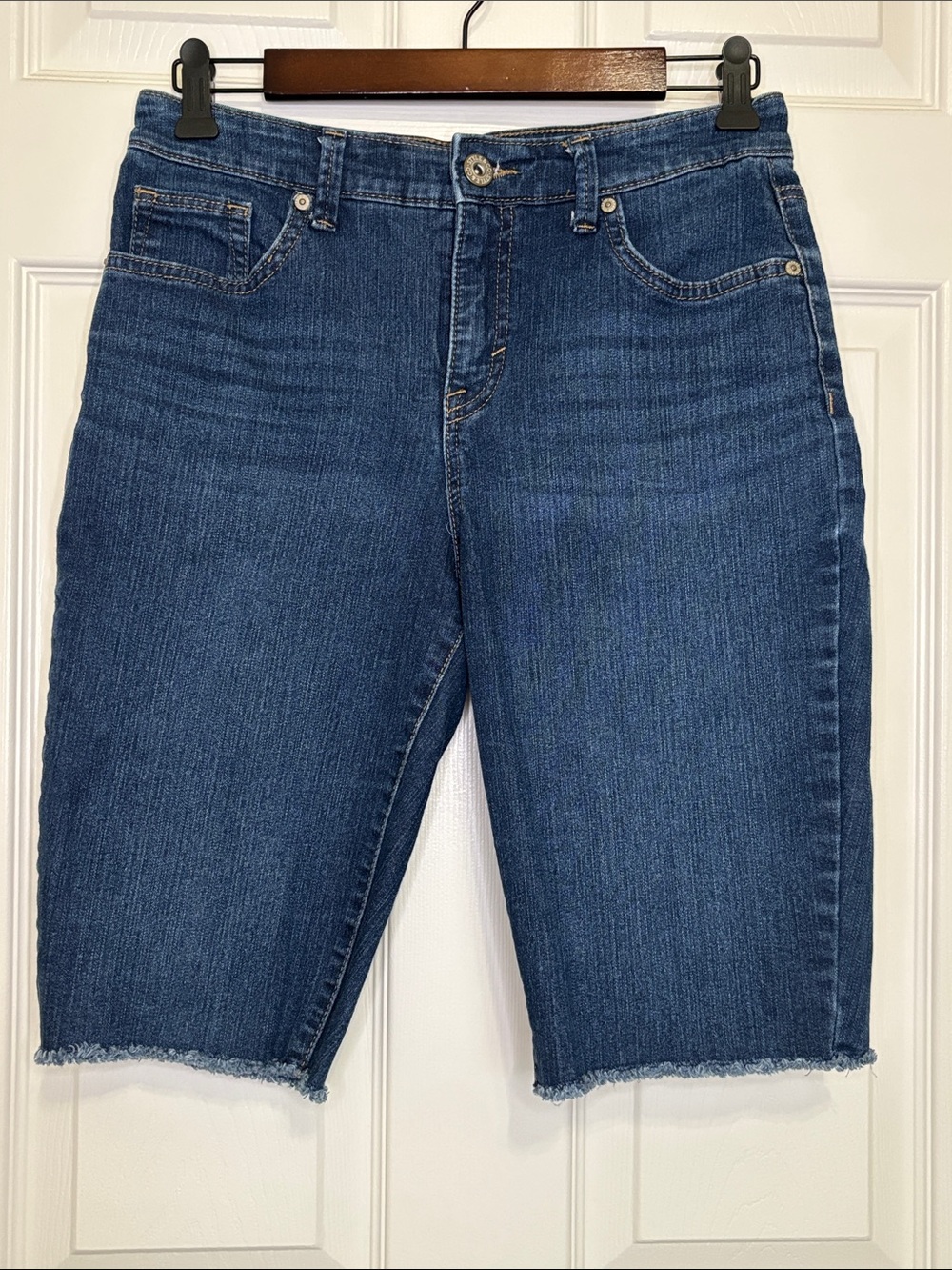 Style & Co. Dark Blue Cropped Denim Bermuda Shorts Size 4